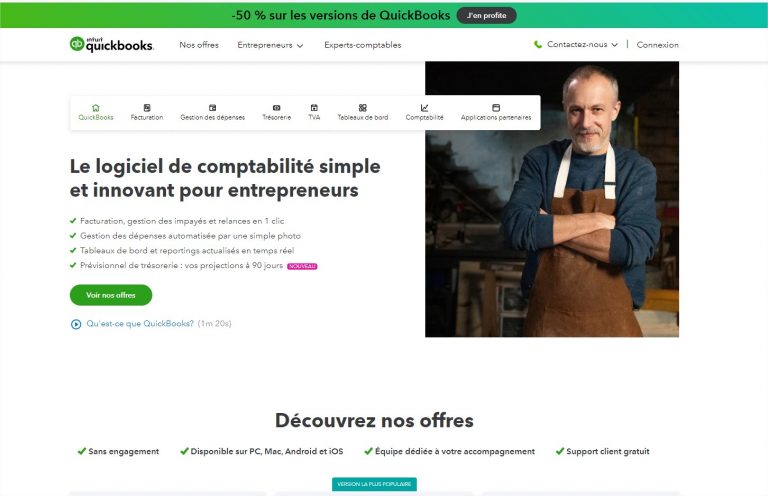 Quickbooks accompagne entrepreneur & PME dans leur comptabilité